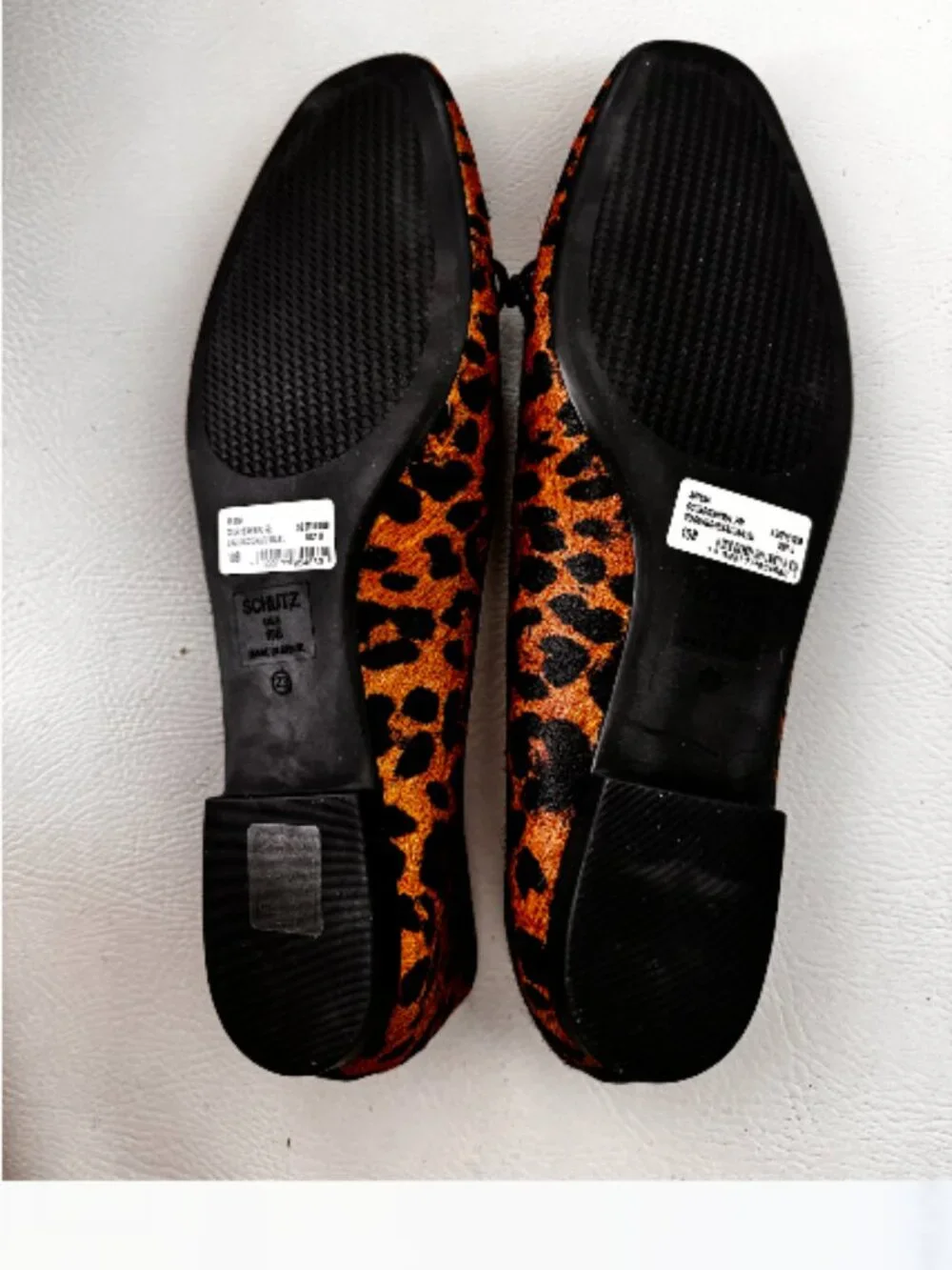 SCHUTZ Furry Leopard-Print Ballet Flats in Brown and Black